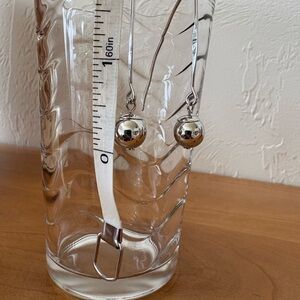 Silver Ball Drop Earrings